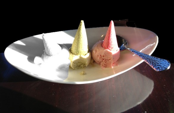 Desert: Three Petit Ice Cream Cones