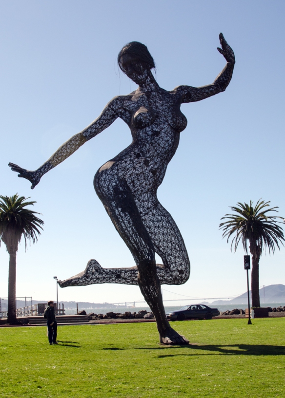 Bliss Dance,wire frame sculpture, Treasure Island, CA