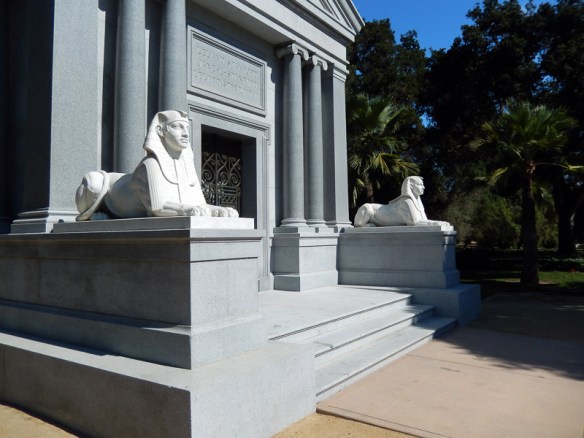 Stanford Mausoleum, Sphinxes and Greek Columns
