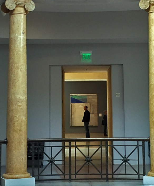 Looking through the Ionic columns of the West Rotunda to the Modern Art wing.