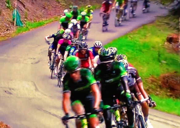 Lead Group Races Down Hill, Tour de France