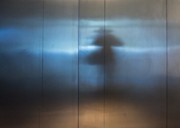 Self-portrait, Carto's Reflection in Aluminum, Stanford, 2015