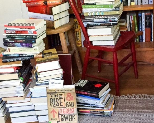 Too, many books for the shelves.