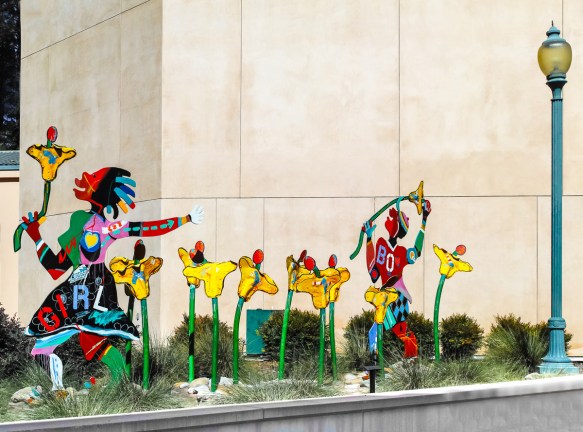 Marching through a field of Calla Lily.